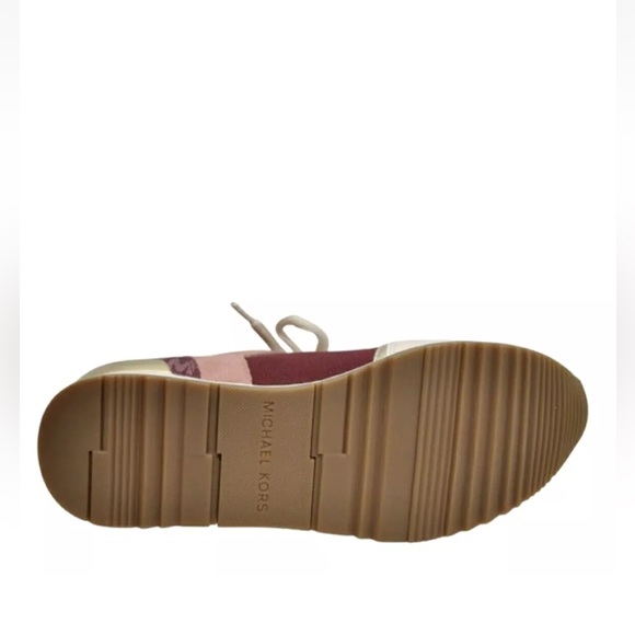 New Michael Kors Jenkins Knit Trainer Soft Stretch Sneakers Dark Cherry - Picture 5 of 6